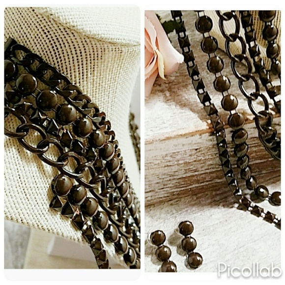 Brown Metal Beads Multi-layered Statement Necklace - Picture 3 of 5